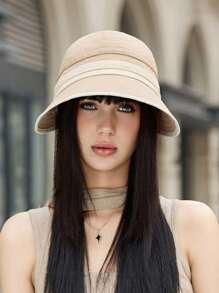 1pc Women's Fashionable Comfortable Lightweight Bucket Hat, Solid Color - Ideal Travel Companion, Suitable For Daily Sun Protection - Multicolor - View 4