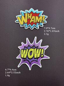 2-3 pièces/set OMG ! POW ! Wow ! BAM ! Boom ! Game On Boom Bang Écusson brodé à repasser Bandes dessinées Pow Wow Kaboom Paroles drôles Lettre Applique Patch pour sac à dos veste en jean décoration été, école