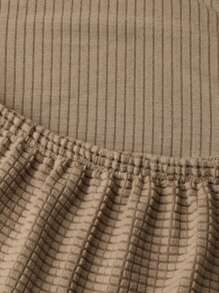 1pc Plain Ruffled Sofa Bed Slipcover, Polyester Fiber Armless Sofa Cover, Simple And Modern, Suitable For All Seasons - Camel - View 7