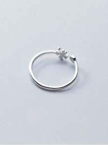 Anillos para dedo del pie de plata de ley 925 chapados en oro blanco minimalistas, sencillos y ajustables en forma de trébol de cuatro hojas para mujeres, joyas para los pies de verano