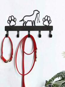 1 pieza Perchero para ropa de mascota, soporte de pared de arte de metal con forma de pata, perchero, estante flotante, decoración navideña, perchero de pared para dormitorio, organizador de sala de estar, soporte de llaves, toallero