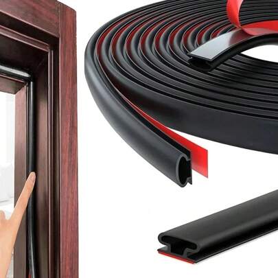 1pc 6m/3 Meters Door Seal Strip - Self-Adhesive Rubber D-Type Foam Seal Strip For Door & Window, Soundproof, Anti-Collision Tape