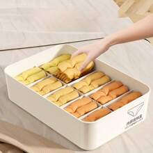 Conjunto de 1/3 caixas de plástico para armazenamento de roupas íntimas, 10/15 compartimentos, caixas organizadoras de armário para sutiãs, meias e lingerie, branco - Sistema de organização de guarda-roupas com economia de espaço
