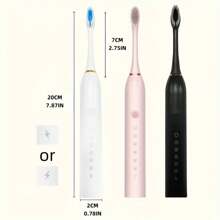 Electric Toothbrush – 6 Cleaning Modes, IPX7 Waterproof And USB Rechargeable | Smart Timer, 300mAH Battery, Gentle Bristles And Multiple Color Options For Whitening Teeth, Healthy Gum And Superior Oral Care With 30-Day Battery Life And Replaceable Brush Heads - Multicolor - View 6