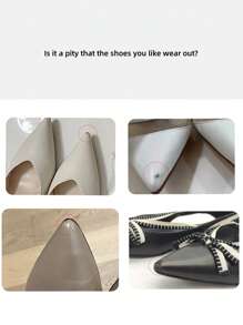 1 Pair (No Glue Included) Women's Shoe Toe Metal Protective Caps, Wear-Resistant Decorative High Heel Shoe Toe Covers (The Product Is Not Suitable For All Shoe Types, Please Measure Your Shoe Size Carefully Before Purchase)