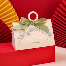 Elegant European Style Gift Box, Triangle Shaped Pearl Floral Design, Creative High-End Wedding Candy Box, Handbag For Mother's Day, Wedding, Birthday, Anniversary And Holiday Party Gift Packaging, Suitable For Candy, Chocolate, Candy And Other Items