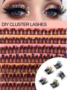 63pcs/Set Butterfly-Shaped Mink Lashes With High Capacity, Segmented False Eyelashes Decoration, Popular Item