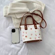 New Fashion Women Handbag Bucket Shape Shoulder Bag Crossbody Bag Texture