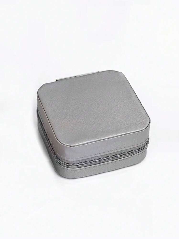 1pc Portable Jewelry Box, Minimalist Multi-Grid Jewelry Storage Box For Travel, Gift For Back To School - Black - View 13