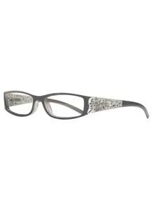 1pc Rectangle Rhinestone Floral Design Fashion Flat Glasses, Suitable For School, Work And Daily Wear