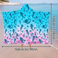 1 pièce Serviette de plage à capuche extra large, surdimensionnée, super absorbante, couverture de plage anti-sable, serviette de plage en fibre super fine, indispensable pour l'été, coupe-vent, écran solaire, plage, fête, séchage en voyage, camping, accessoires de plage, cadeau essentiel de vacances