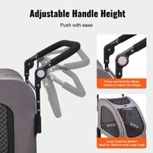 Pet Stroller, 4 Wheels Dog Stroller With Brakes, 160lbs Weight Capacity, Portable Puppy Stroller Carrier With Breathable Mesh Windows & Height-Adjustable Height, Animal Stroller For Cats & Dogs