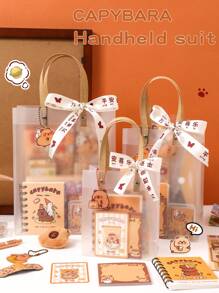 Capybara Themed Stationery Gift Set, High-Quality Writing Tools Combination Including Notebook, Bookmark And Accessories, Paper Material, Perfect Stationery Set, Gift For Graduate, Friend