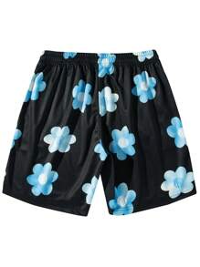 Men's Fashionable Breathable And Cooling Floral Print Beach Shorts For Summer