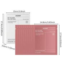 Xioimy 10 件优质胶原蛋白深层保湿面膜套装，有助于滋养、软化和提亮肌肤。富含生物活性胶原蛋白，告别干燥、暗沉和松弛，提供胶原蛋白面部护理。 - 白色 - 查看 6