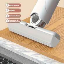 1 set Mini fregona con 3 cabezales de esponja, manos libres, fregona de escritorio, limpiador de cristales, fregona de esponja portátil multiusos, adecuado para baño, coche, ventanas y limpieza de cristales, super absorbente, artículos de limpieza, herramientas de limpieza