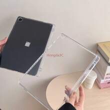 Funda transparente compatible con Samsung Galaxy Tab S10 plus S9 Plus A9 Plus S9FE A8 S6 Lite de 10.4 pulgadas, con borde suave, para Tab A9Plus S7 FE, funda protectora para tableta con soporte para lápiz, cubierta trasera de TPU y acrílico