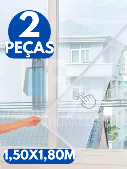 Kit Tela Mosquiteiro com Cola de Contato Removível para Janela 150X180cm Fácil Instalação e Proteção Contra Insetos