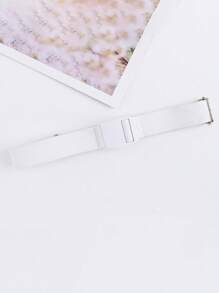 1 条弹力拉伸腰带，可调节长度纯色带扣腰带，男女皆宜