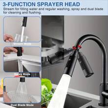 (1pc) High-Quality 3-Way Adjustable Anti-Splash Kitchen Faucet: Sturdy Construction, Easy Operation, Ideal For Precise Watering And Cleaning! Home Bathroom Decor, Autumn Decor, Back To School Season - Multicolor - View 4
