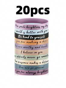 励志硅胶手环，传递积极信息 - 激励人心的橡胶腕带，可用于鼓励、办公礼品、团队赠品（多种颜色组合装） - 勵志手環 - 查看 10