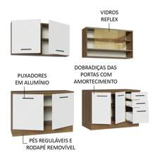 Madesa Gabinete Cocina 240x60 Agata Rústico/blanco 01 - Marrón y Blanco - Ver 4