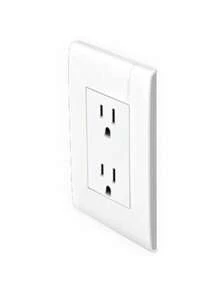 Placa de Pared con Dos Contactos Tomacorriente Diseño Elegante en Blanco - Blanco - Ver 3