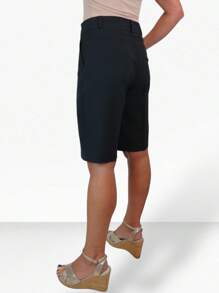 Paulo Due Smart Pleated Tailored Shorts - Black - View 3