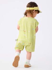 Balabala Baby Boys' & Girls' Romper, Soft & Comfortable Summer Wear - Yellow-green Hue - View 3