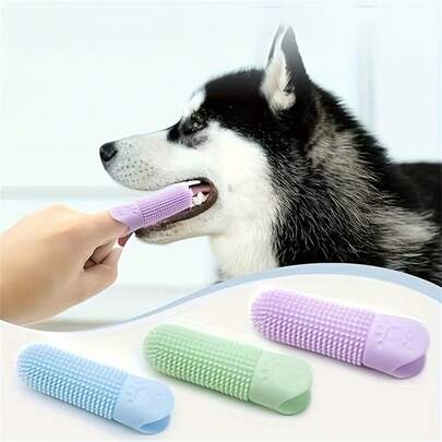 Silicone Dog Toothbrush, 360° Fingertip Toothbrush For Dogs And Cats, Durable And Soft Pet Dental Care Finger Brush, Suitable For All Breeds And Sizes Cleaning Tool, No Battery Required