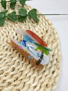 1pc New Fashion Hairpin Claws, Spring, Summer, Autumn And Winter Four Seasons Graffiti Acetate Grab Clip Ladies Hair Claw , New Hair Clip Hair Ornament