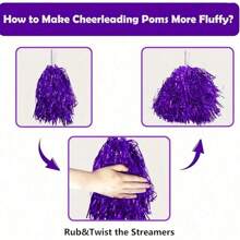 1/2pcs Cheerleading Team Holding Fluffy Ball Ribbon,Dance Performance Props, Square Dance Games Props, For Football, Basketball, Football And Sports Performances, Team Sports, Dance And Cheer Cheer Props