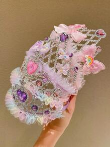 1/2pcs Girls Colorful Crown Headdress