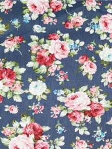 1pc Vintage Floral Patterned Quilt Fabric With Rose Flower Print, Suitable For Quilting, Sewing, DIY Crafts