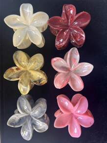 12pcs/Pack Big Size 3.14 Inch Dopamine Tie-Dye Daisy Flower Hair Clips, Sweet Floral Crown Barrettes For Ponytail/Bun