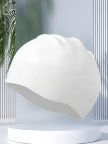 Solid Color Stretchy Silicone Swim Cap, Unisex Adults Waterproof Ear Protection Non-Slip Swimming Cap, Beach Essentials, Beach Accessories, Pool Float - Multicolor - View 30