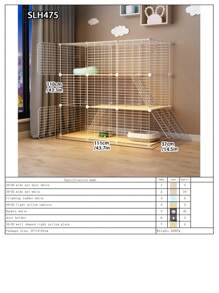 Large Indoor Cat Villa With Pet Hammock, Cat Bathing Cage, Litter Box, Double-Decker Swing & Fence, Anti-Jump Cat Cage