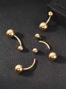 AVYRING 1 PC Stainless Steel Belly Button Ring For Women CZ Crystal Internally Threaded Navel Barbell Stud Long Bar Body Piercing - Silver - View 2