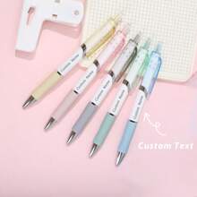 1/5pcs Customized Neutral Pen With Engraved Text, High-Quality Retractable Pen Engraved With Name/Logo, Suitable For Office, Study, And As A Personalized Gift For Teachers' Day, Mother's Day, Wedding, Anniversary, Birthday For Friends, Family, Students, Employees, Back To School - Multicolor - View 1