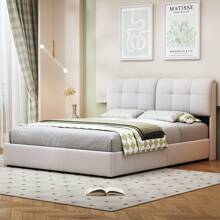 Upholstered Bed 160x200 Cm, Double Bed With Underbed Chest Of Drawers, Hydraulic Bed With Slatted Frame And Headboard, Without Mattress