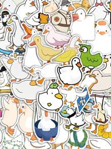 SCXXBSW 50pcs Simple Drawing Duck Exquisite Cartoon Graffiti Stickers DIY Decoration Skateboard Notebook Guitar Waterproof Stickers - Multicolor - View 1