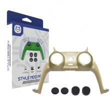 Juego TOPWOLF 5 en 1: Cubierta protectora del controlador de juego, que incluye cubiertas decorativas de repuesto para el frente y el mango central, y 4 tapas para los joysticks, compatible con 5 accesorios de juego, fabricado en material ABS, molde auténtico (controlador no incluido) - Juego de fundas 5 en 1 para PS5 - Ver 19