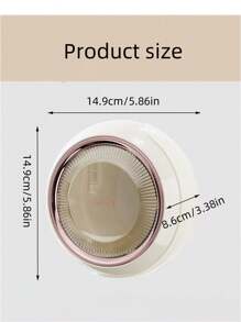 1pc Plastic Wrap Dispenser With Suction Cup, No-Drill, Disposable Plastic Bag Storage Rack For Kitchen - Cream - View 2