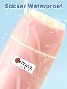 Custom Transparent Waterproof Name Labels For School Supplies, Personalized Stickers For Water Bottles, Lunch Boxes, And Personal Items, Ideal For Daycare, Camp, And Sports Activities, Seal, No-Iron, Reusable, Adhesive Cute, Adorable, Colorful Custom, Personalized, Unique Ideal Gifts For Him Her, Family, Friends, Son, Daughter, School Students For Anniversaries, For Children's Day Home, School - Multicolor - View 5