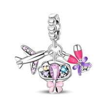 1 件镀银旅行爱好邮箱日记鸡尾酒岛年轻航行旅行包外出约会假期休闲时间吊坠适合原创手链项链手链珠子 DIY 珠宝制作女士订婚派对礼物送给女朋友 - W-PAC1613 - 查看 23