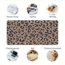 1pc Extra-Large Brown Leopard Print Mouse Pad Large Gaming Mouse Pad Multi-Size Keyboard Desk Mat Rubber Anti-Slip Office Mouse Pad Desk Accessories Keyboard Desk Pad For School Office Gift - Multicolor - View 8