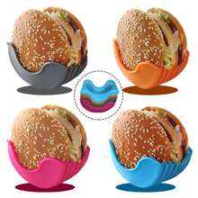 4pcs Reusable Expandable Hamburger Rack, Silicone Holder, Burger Tool Rack, Storage Rack, Kitchen Storage Box, Makes Delicious Burgers Easier - Multicolor - View 5