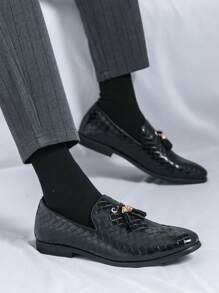 Men's Pointed Toe Formal Leather Dress Shoes, British Style - Multicolor - View 2