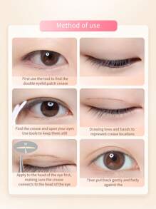 200片双眼皮贴，配1个涂抹工具，自然隐形双眼皮贴，提拉眼皮，超隐形仿生蜂窝设计，瞬间提拉眼部，适用于各种类型的单眼皮不对称，化妆，价格实惠，房间装饰，梳妆台，旅行，卧室，化妆配件，价格实惠，圣诞礼物，化妆品，化妆工具，便宜货，礼物，女士礼物，圣诞礼物 - 彩色 - 查看 5