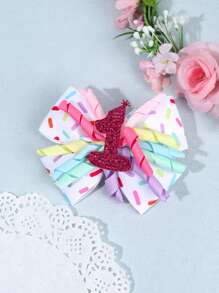 1 件甜美彩色线卷发夹，生日派对数字装饰儿童发饰